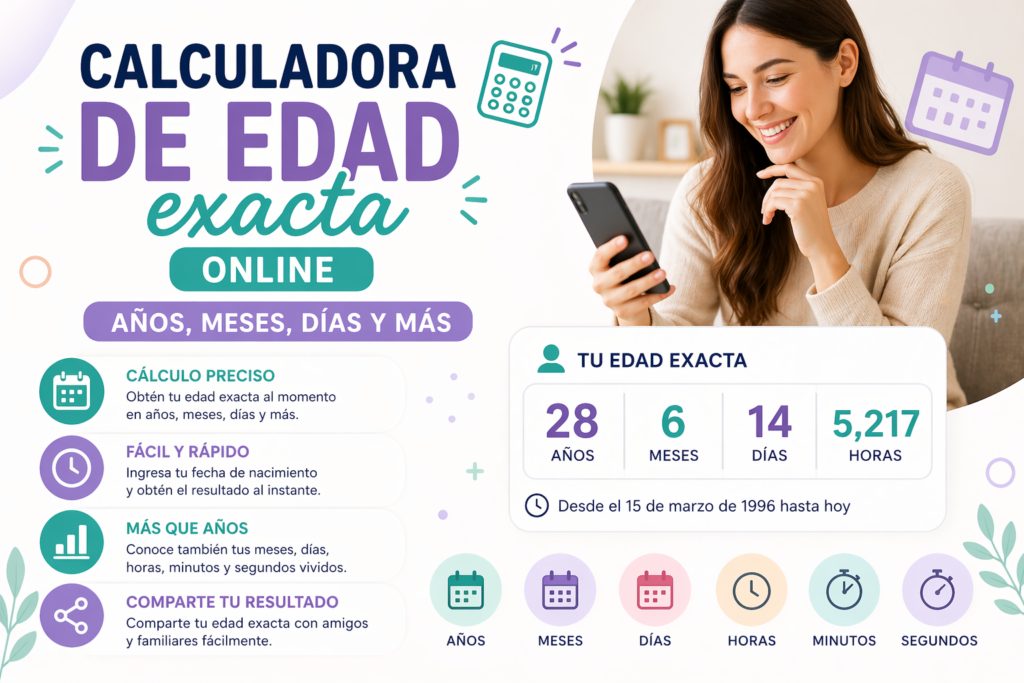Calculadora de edad exacta online: años, meses, días y más