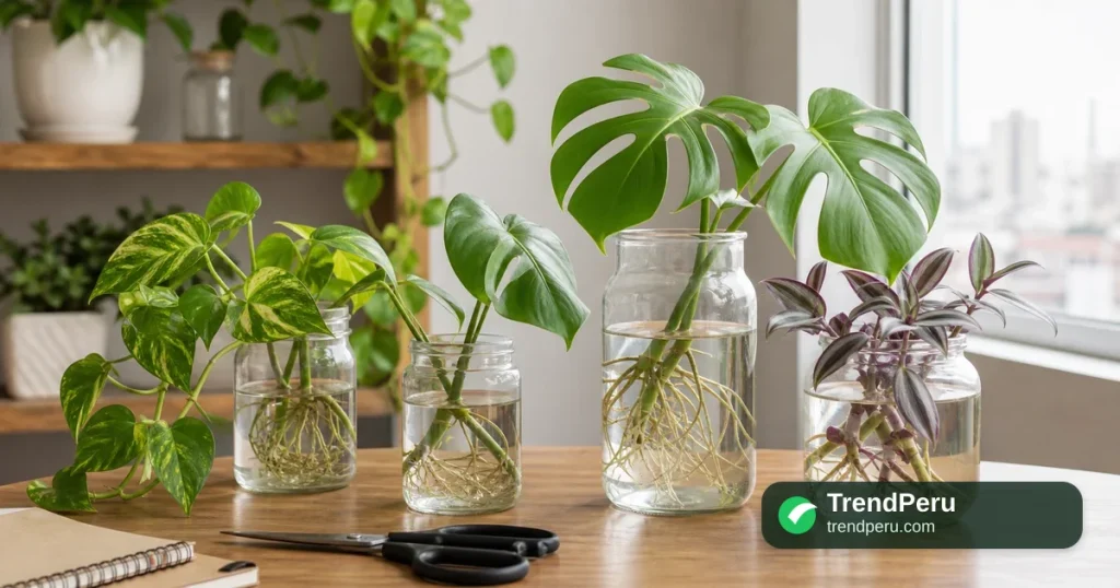 Cómo propagar plantas en agua: guía para interiores
